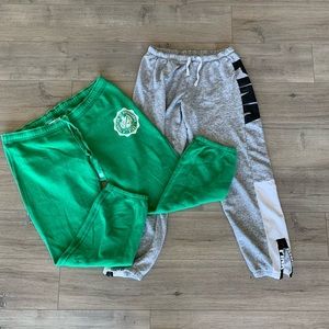 GREY AND GREEN PINK VICTORIAS SECRET SWEATPANTS